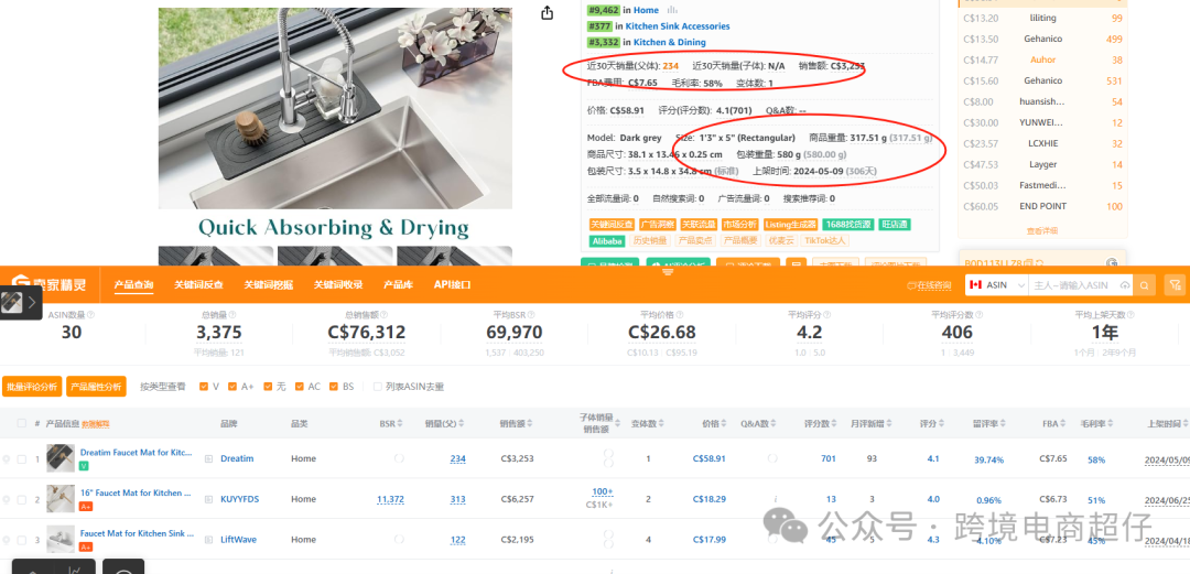 2025.03.12亚马逊选品推荐（仅供参考）：水龙头硅藻硬垫子